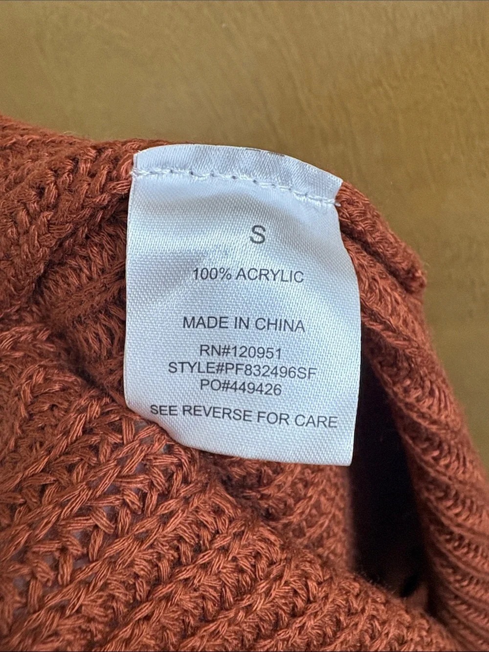 NWT Pinque From Stitch Fix Artisan Rust Criss Cross Back Open Front Cardigan S
